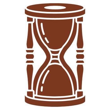 Classic brown hourglass design element illustrating the flow of time and the importance of every passing second in a simple, iconic style for various projects vector