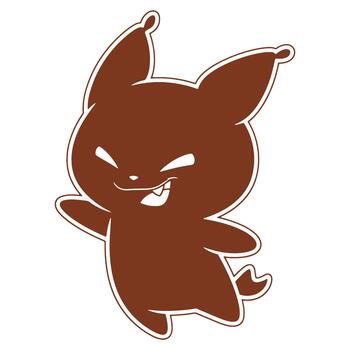 Cheerful brown cartoon character with a mischievous grin and animated pose ready for fun vector