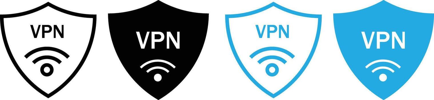 Vpn icon set. Virtual Private Network symbols. Virtual Private Network sign. Internet security graphic design. Privacy and tunneling sign. vector