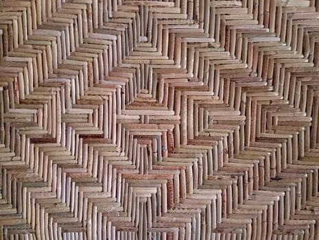 Handcrafted Rattan Weave Background with Concentric Geometric Pattern photo