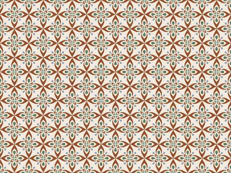 Floral geometric seamless pattern. Grid background for interior design, wrapping paper or fabric. Colorful repetitive backdrop vector