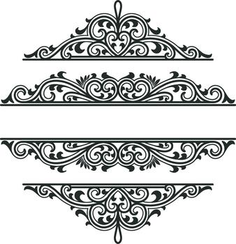 set of ornate borders and frames for design . vector