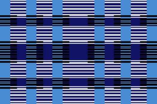 Abstract geometry seamless pattern. Mosaic tile. Rectangles and lines in shades of blue. Complicated texture background. Clear strict ornament. vector