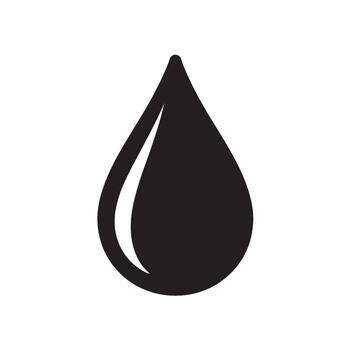 Simple black droplet falling in a white space symbolizing purity and cleanliness ideal for representing water oil or any liquid substance in a minimalist and modern design context vector
