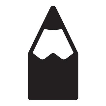 Simple black pencil icon standing upright on a white background symbolizing creativity and precision in design and writing conveying a minimalist and clean aesthetic vector