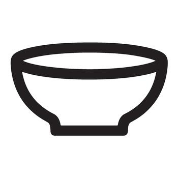 Minimalist bowl illustration in a clean white space representing simplicity and healthy eating ideal for culinary blogs recipe websites and dietary guides with a modern and sleek design vector