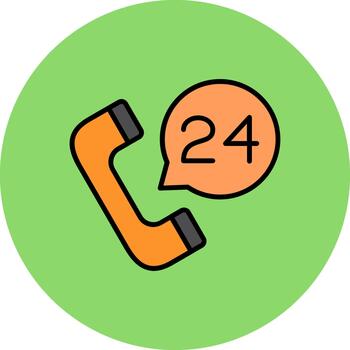 24 horas apoyo avanzado marco elemento vector