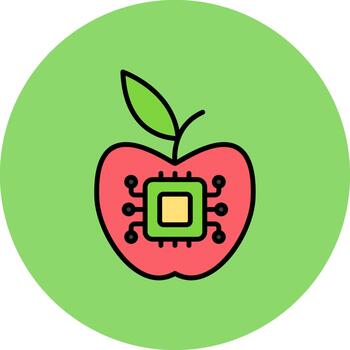 artificial inteligencia vívido color elemento vector