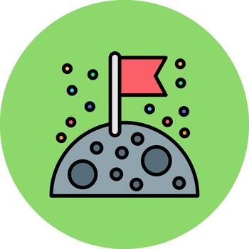 Moon Landing Artistic Grid Feature vector