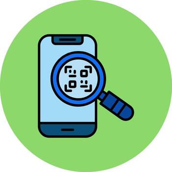 qr escanear Delgado línea modelo vector