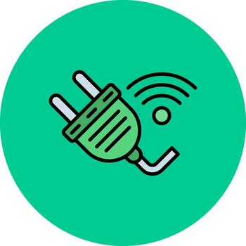 Smart Plug Thin Outline Feature vector