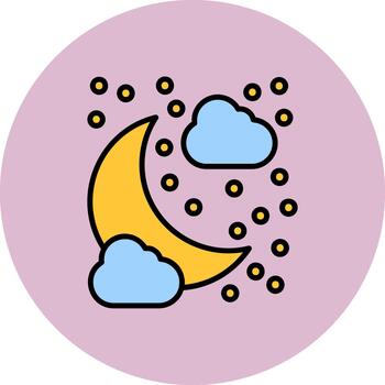 Cloudy Night Creative Block Fragment vector