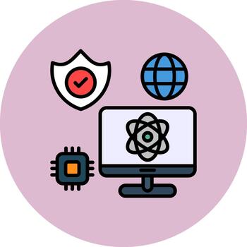 Computer Frosted Grid Symbol vector