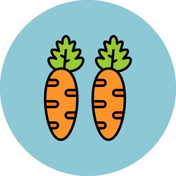 Zanahoria Delgado línea modelo vector