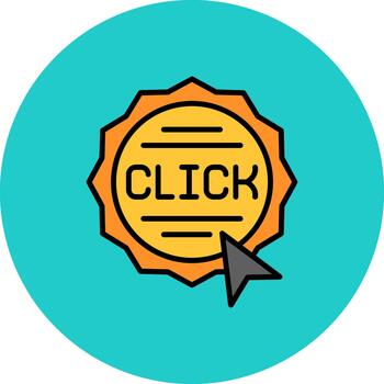 Click Digital Curve Emblem vector