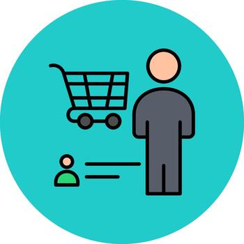 consumidor comportamiento Delgado línea modelo vector