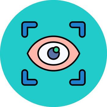 Eye Scanner Minimal Curve Block vector