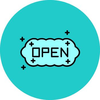 Open Thin Outline Feature vector