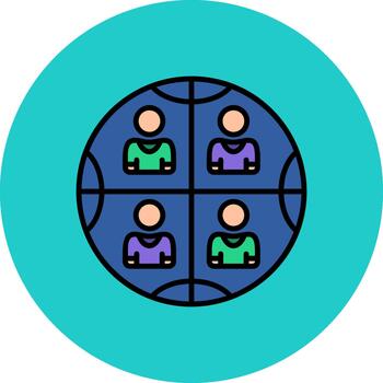 segmentación digital curva emblema vector