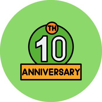10th Anniversary Abstract Pattern Block vector