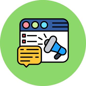 digital márketing neón monitor fragmento vector