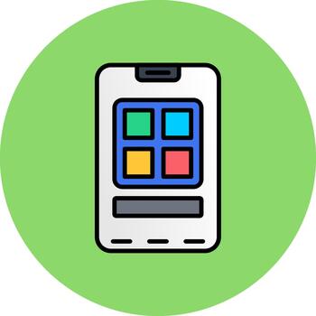 Smartphone Minimal Curve Block vector