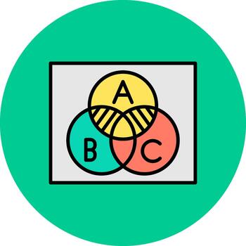 venn diagrama neutral cuadrícula bloquear vector