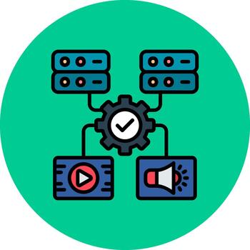 Digital Asset Management Frosted Stroke Symbol vector