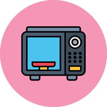 Microwave Safe Thin Outline Feature vector