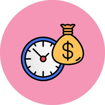 Time Is Money Neon Display Fragment vector