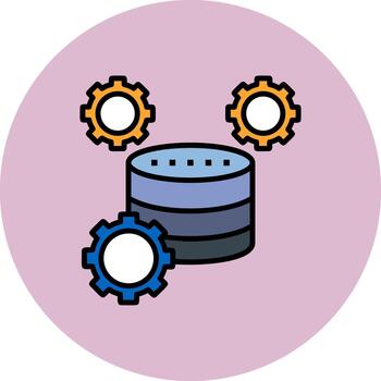 Database Management Ultra Fine Outline vector