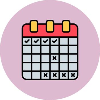 calendario crujiente Arte característica vector