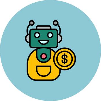 Bot Thin Outline Feature vector