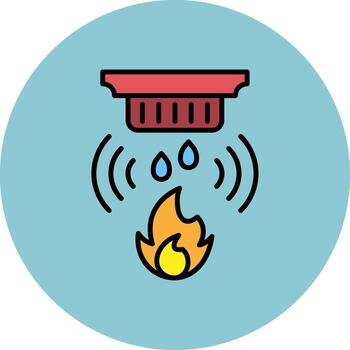 Fire Detector Thin Outline Feature vector