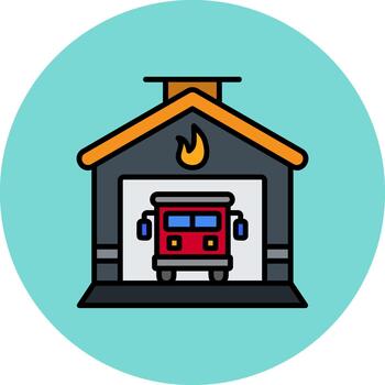 Fire Station Abstract Pattern Block vector