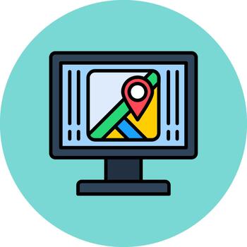 mapa Delgado línea modelo vector