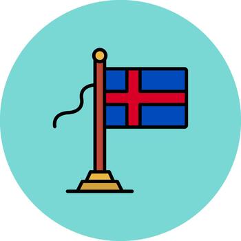 Iceland Flag Sharp Render Texture vector