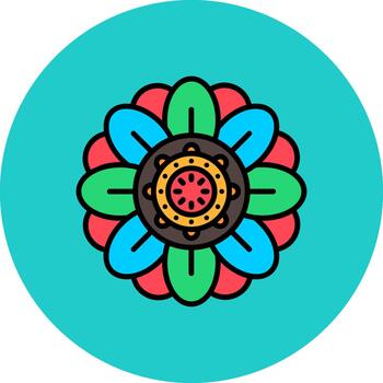 Mandala Dynamic Color Fragment vector