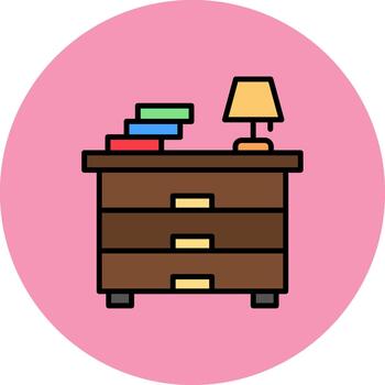 Bedside Table Elegant Curve Unit vector