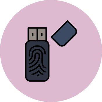 Usb Stick Dynamic Stroke Element vector