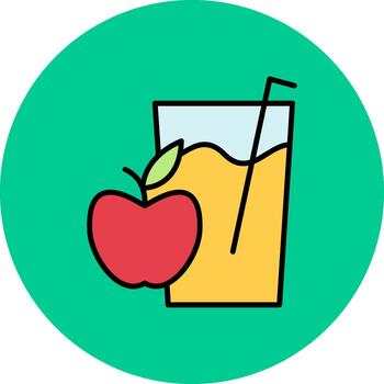 Apple Juice Thin Outline Feature vector