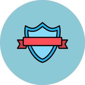 Shield Badge Neon Display Fragment vector