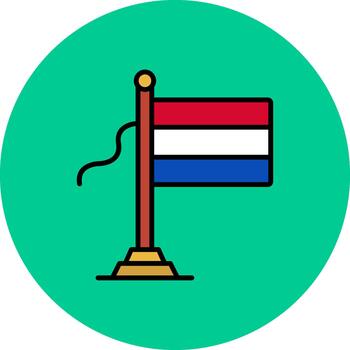 Netherlands Flag Minimal Curve Block vector