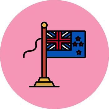 New Zealand Flag Minimal Curve Block vector