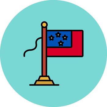 Samoa Flag Clear Shape Fragment vector