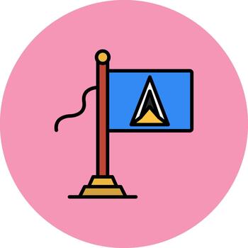 St Lucia Flag Soft Display Unit vector