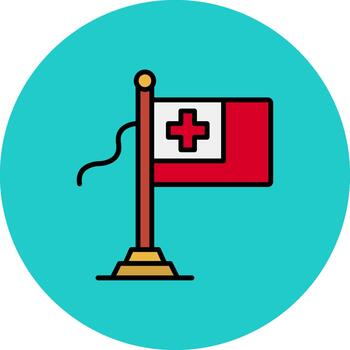 Tonga Flag Dynamic Color Fragment vector