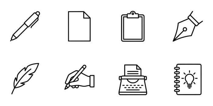 Writing and Documentation Icons vector