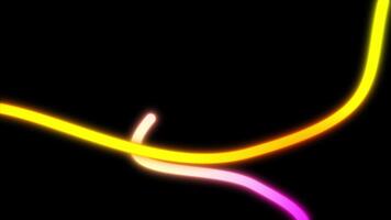 Abstract glowing colorful smoke curves in a dynamic wave motion background video