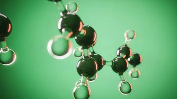 dinamico animazione di trasparente molecolare struttura modello per scientifico visualizzazione e ricerca, in mostra complesso biologico chimica concetti nel movimento video